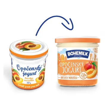 Bohemilk Opočenský Jogurt 150g Broskev/Meruňka