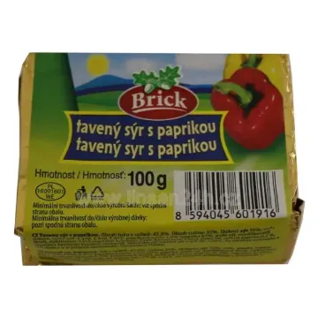 Brick Kostka Tavený Sýr 100g S Paprikou  5*10ks