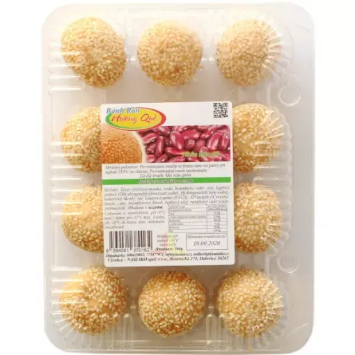 HuongQue Kuličky Sezamové 360g Červená Sója (Bánh Rán ĐậuĐỏ)