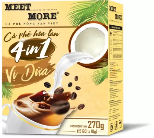 Meet More 4in1 270g Coconut - Kokos instatní (15ks x 18g)