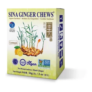 Sina Ginger Candy 56g Lemon (12b * 20ks) Keo Gung
